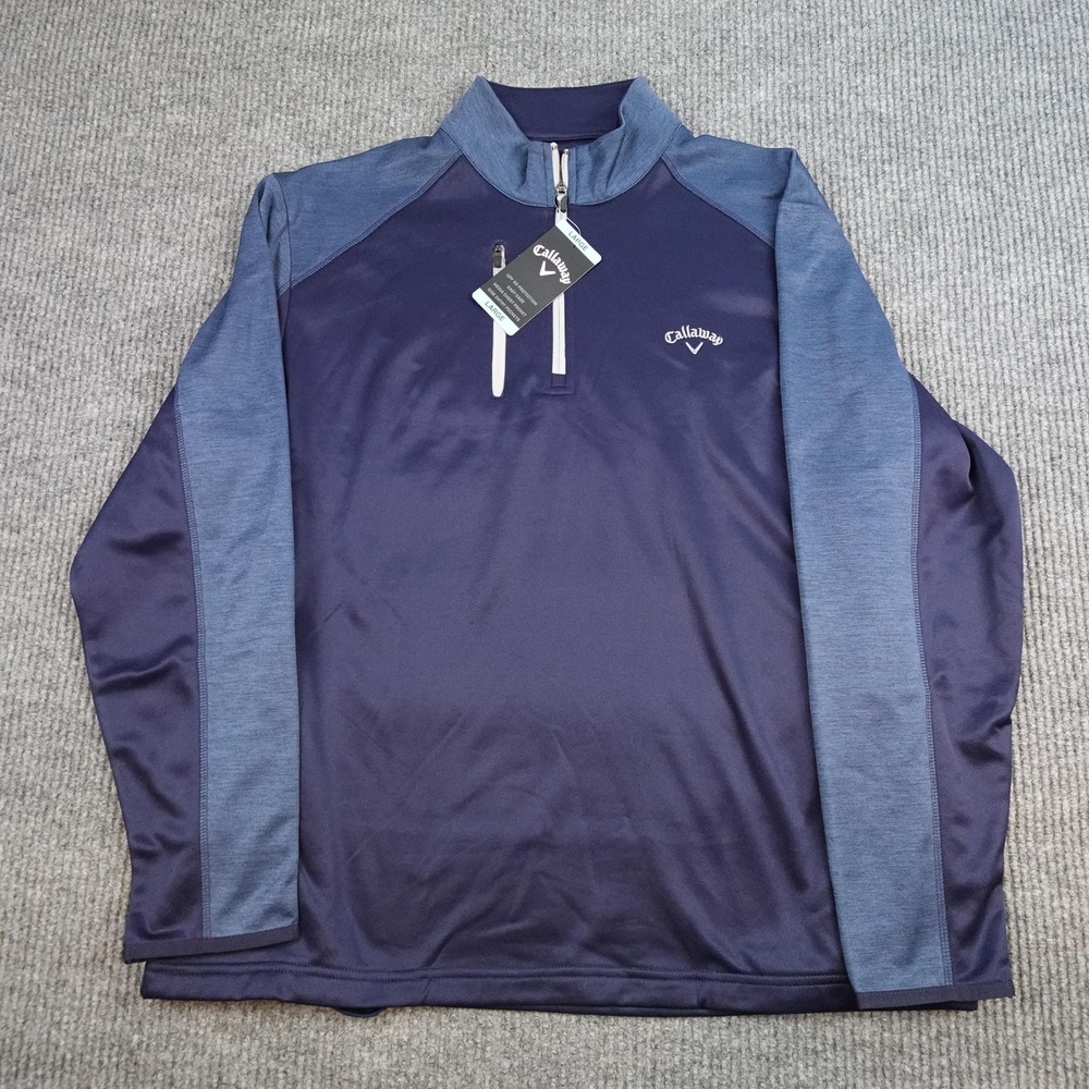 Callaway 1/4 Zip Pullover Mens Large Blue Long Sleeve Golf UV CGKFB0R85A
